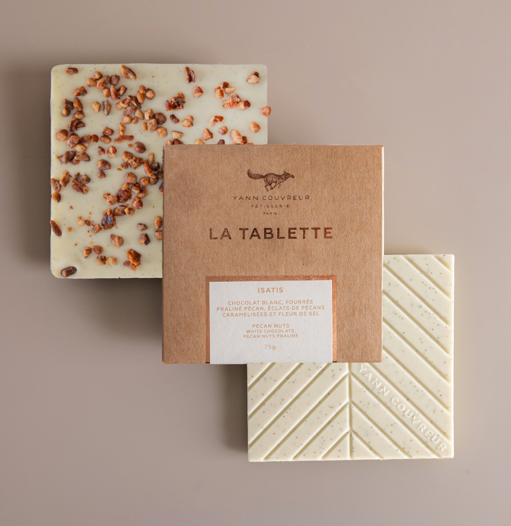 Tablette chocolat blanc aux noix de pécan