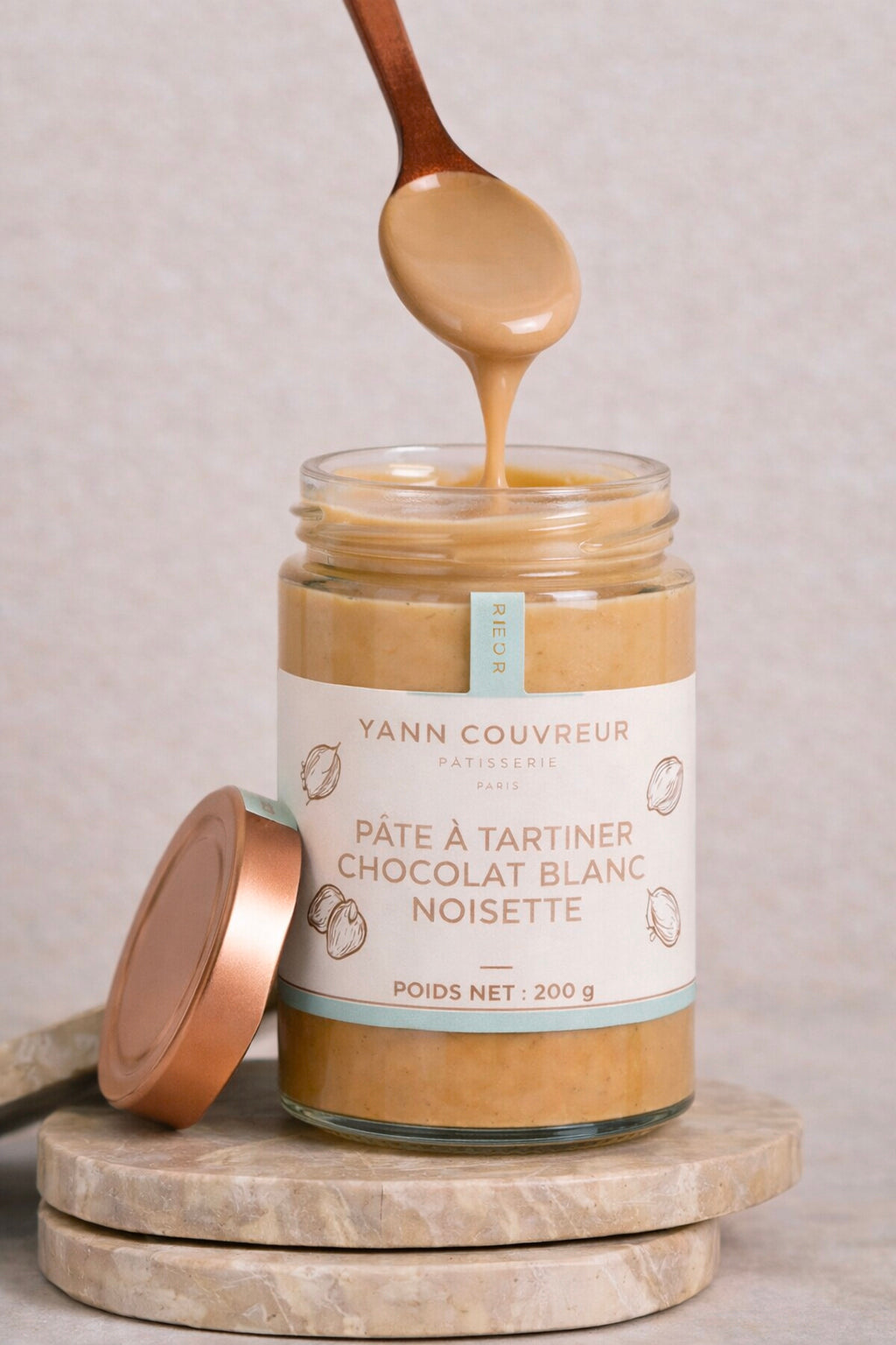 Pâte à tartiner chocolat blanc noisette